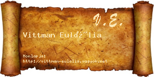 Vittman Eulália névjegykártya